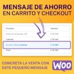 Mostrar Mensaje de Ahorro en Carrito y Checkout de Woocommerce