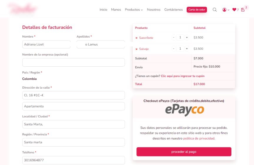 Resultado final direct checkout