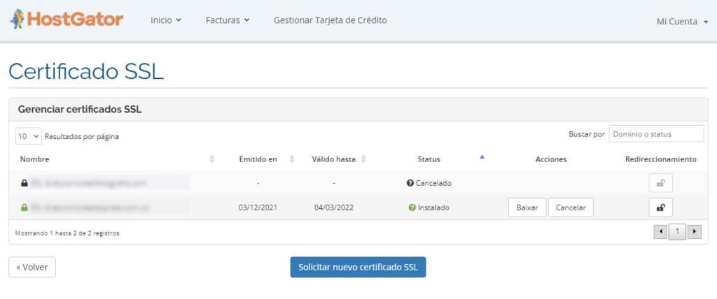 Solicitando certificado ssl